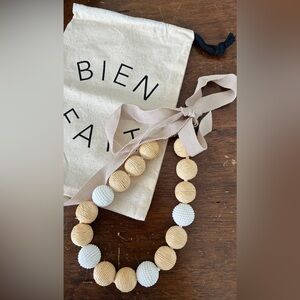 J. Crew Beige and White Beaded Necklace